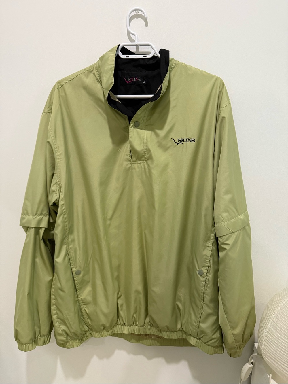 Skin Men's Light Olive Windbreaker Pullover Jacket